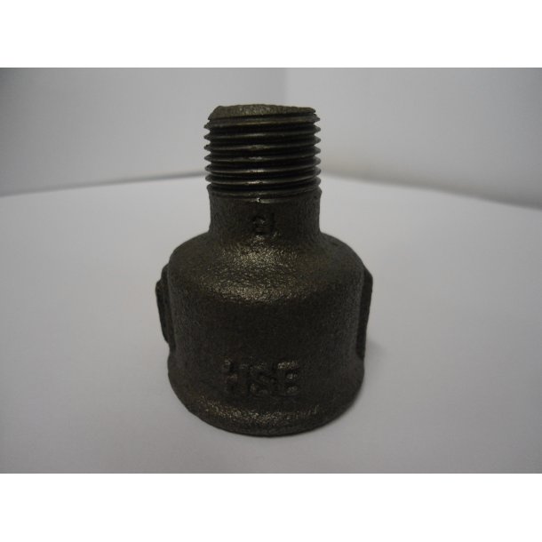 Spidsmuffe 1" X 1/2" Sort,