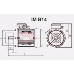 El-motor 0,12kw  63-2 B14 400V, 63 B14 2800 o/min