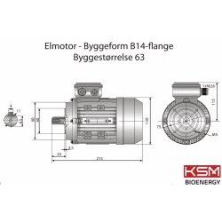 El-motor 0,18kw  63-4 B14 400V, 63 B14 1400 o/min