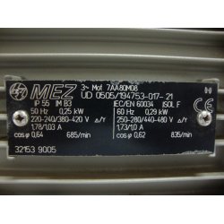 El-motor 0,25kw  80-8 B14 400V, FL 80 B14 700 o/min