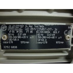 El-motor 0,37kw  71-4 B14 230V, FL 71 B14 1400 o/min
