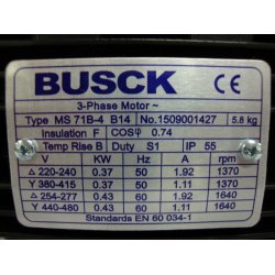 El-motor 0,37kw  71-4 B14 400V, FL 71 B14 1400 o/min