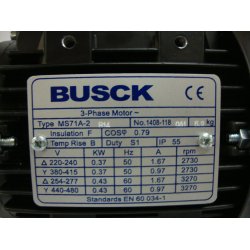 El-motor 0,37kw  71-2 B14 400V, FL 71 B14 2800 o/min