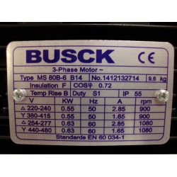 El-motor 0,55kw  80-6 B14 400V, FL 80 B14 900 o/min