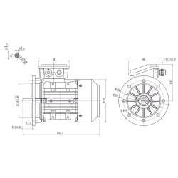 El-motor 0,55kw  71-4 B5 400V, FL 71 B5 1400 o/min