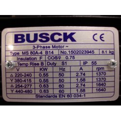 El-motor 0,55kw  80-4 B14 400V, FL 80 B14 1400 o/min