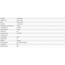 El-motor 0,55kw  80-4 B5 230V, FL 80 B5 1400 o/min