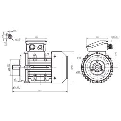 El-motor 0,75kw  80-6 B14 400V, FL 80 B14 900 o/min