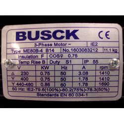 El-motor 0,75kw  80-4 B14 400V, FL 80 B14 1400 o/min