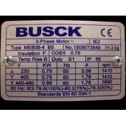 El-motor 0,75kw  80-4 B5 400V, FL 80 B5 1400 o/min