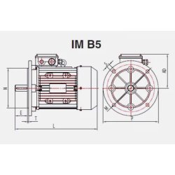 El-motor 0,75kw  90-4 B5 400V, FL 90 B5 1400 o/min