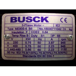 El-motor 0,75kw  90-4 B5 400V, FL 90 B5 1400 o/min