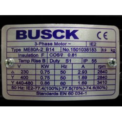 El-motor 0,75kw  80-2 B14 400V, FL 80 B14 2800 o/min