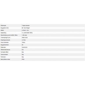 El-motor 0,75kw  80-2 B5 400V, FL 80 B5 2800 o/min