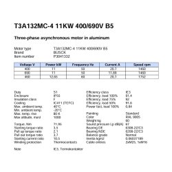 El-motor 11kw 132-4 B5 400V, Fl 132B5 1400 o/min