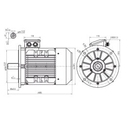 El-motor 11kw 132-4 B5 400V, Fl 132B5 1400 o/min