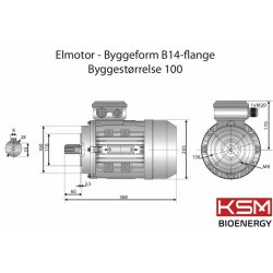 El-motor 1,1kw  100S-8 B14 400V, FL 100 B14 715 o/min