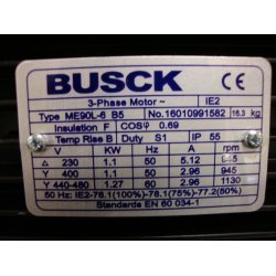 El-motor 1,1kw  90-6 B5 400V, FL 90 B5 900 o/min