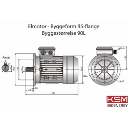 El-motor 1,1kw  90-6 B5 400V, FL 90 B5 900 o/min