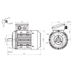 El-motor 1,1kw  80-4 B14 400V, FL 80 B14 1400 o/min