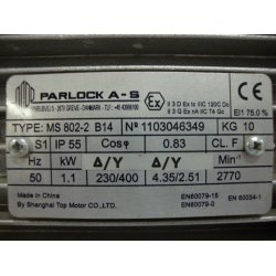 El-motor 1,1kw  80-4 B14 400V, FL 80 B14 1400 o/min