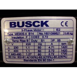 El-motor 1,1kw  90-4 B14 400V, FL 90 B14 1400 o/min