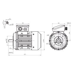 El-motor 1,1 kw 90-2 B14 400V, FL 90 B14 2800 o/min
