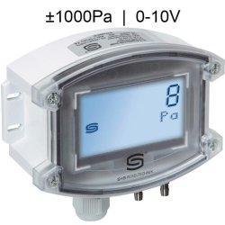 Differenstryktransmitter med display, +/- 1000Pa 0-10V