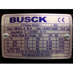 El-motor 1,5kw  90-4 B14 400V, FL 90 B14 1400 o/min