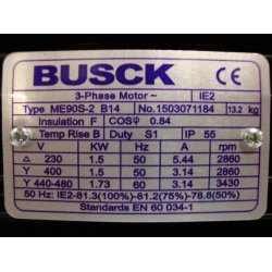 El-motor 1,5kw  90-2 B14 400V, FL 90 B14 2800 o/min