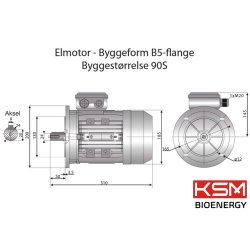 El-motor 1,5kw  90-2 B5 400V, FL 90 B5 2800 o/min