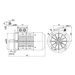 El-motor 2,2kW 100-6 B5 400V, FL 100 B5 1000o/min