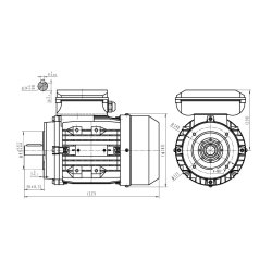 El-motor 2,2kW 90-4 B14 400V, FL 90 B14 1400 o/min 3 x 400 volt