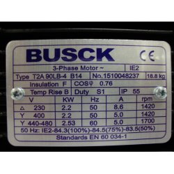 El-motor 2,2kW 90-4 B14 400V, FL 90 B14 1400 o/min 3 x 400 volt