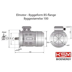 El-motor 3,0kw 100-4 B5 400V, FL 100 B5 1400 o/min