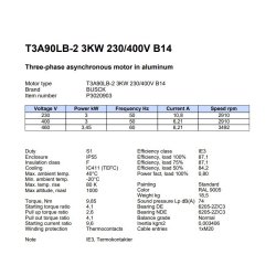 El-motor 3,0kW 90-2 B14 400V, FL 90 B14 2800 o/min