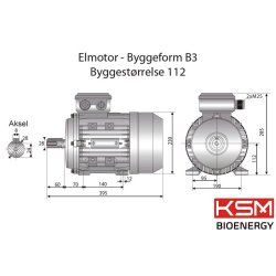 El-motor 4,0kw 112-4 B3 400V, FL 112 B5 1400 o/min