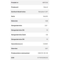Hydraulik Banjobolt 3/8",