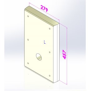 Isoleringsplade nederste d�r TUX 10, 279x457x50 mm