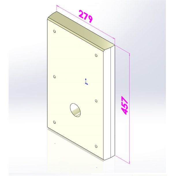 Isoleringsplade nederste d�r TUX 10, 279x457x50 mm
