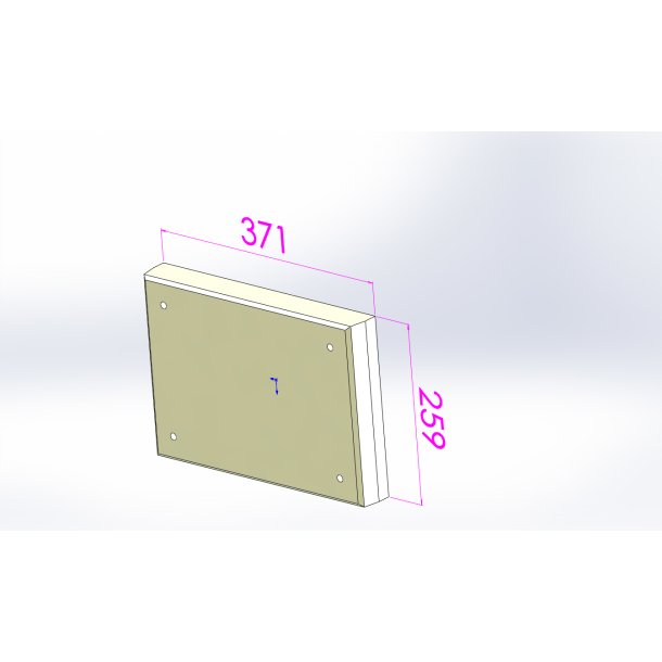 Isoleringsplade �verste d�r TUX 10-30, 259x371x50 mm