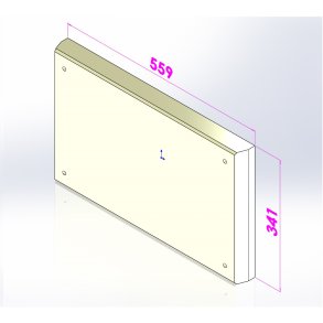 TUX 50->125 Isoleringsplade �verste d�r, 341x559x50 mm