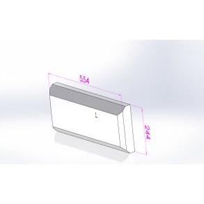 Isoleringsplade indfyringsl�ge 575->975, 244x554x70 mm