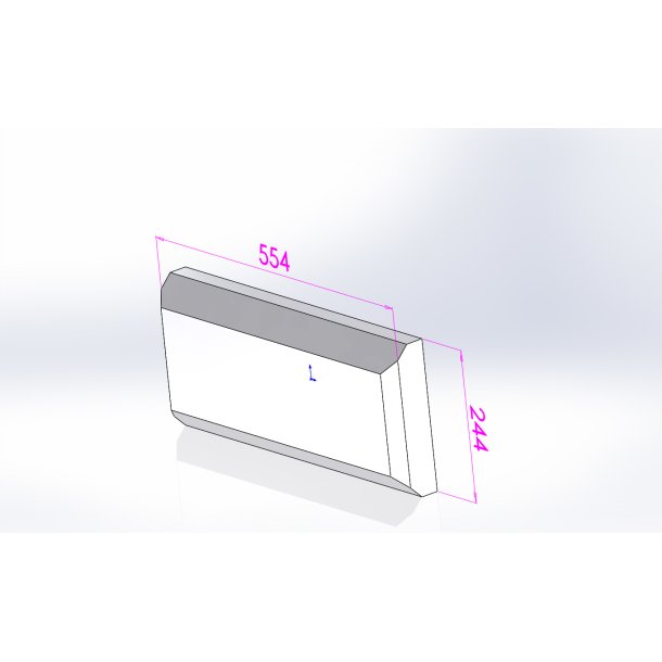 Isoleringsplade indfyringsl�ge 575->975, 244x554x70 mm