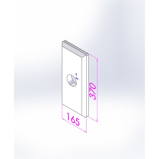 775-75, D�ksel m iltsonde, isolering, 165x370x30 mm, for 775