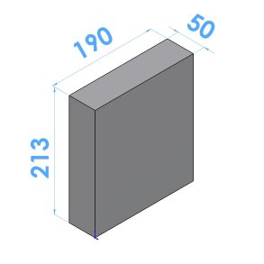 Sidesten for 145 - 190XL 190mm, Ildfast Beton 213 x 190 x 50