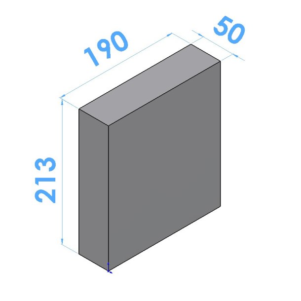 Sidesten for 145 - 190XL 190mm, Ildfast Beton 213 x 190 x 50