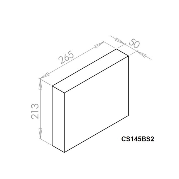 Sidesten for 145 - 190XL 265mm, Ildfast Beton 213 x 265 x 50