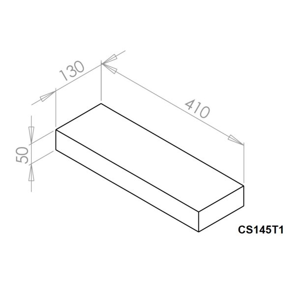 Topsten for 145 - 190XL, Ildfast Beton 410 x 130 x 50 LxBxT