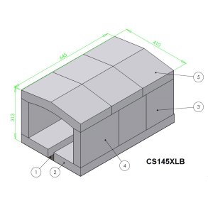 Betonsten komplet for 145-190XL, Med buet topsten, erstatter de plane